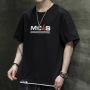 Conyson Wholesale Spring Summer 180gsm Oversized T Shirt Custom 100% Cotton Printing Logo Printed White Black men's T-shirt