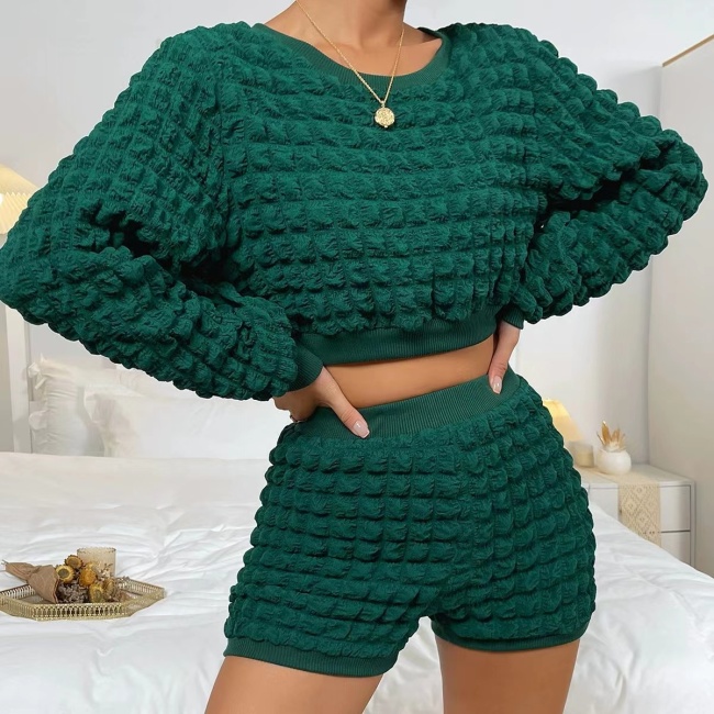 Conyson Low MOQ Autumn Winter Women Clothes Casual 2 Piece Set Fashion Suits Two Pieces Outfits Pleated Women's Polyester Sets