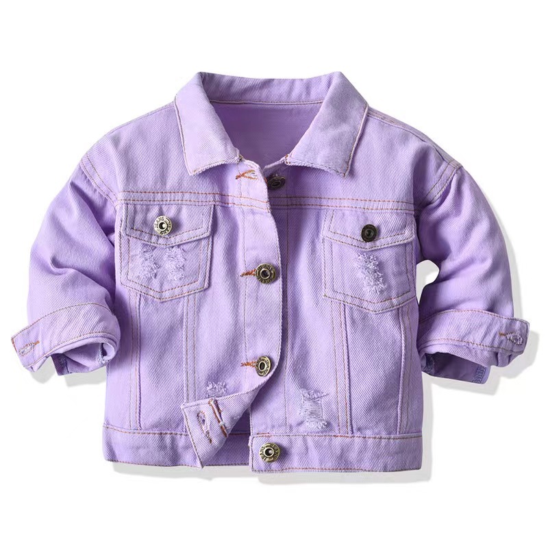 Conyson Spring Fashion Kids Girls Solid Hole Design Clothing High Quality Long Sleeve Children's Boys Clothes Jean Jacket