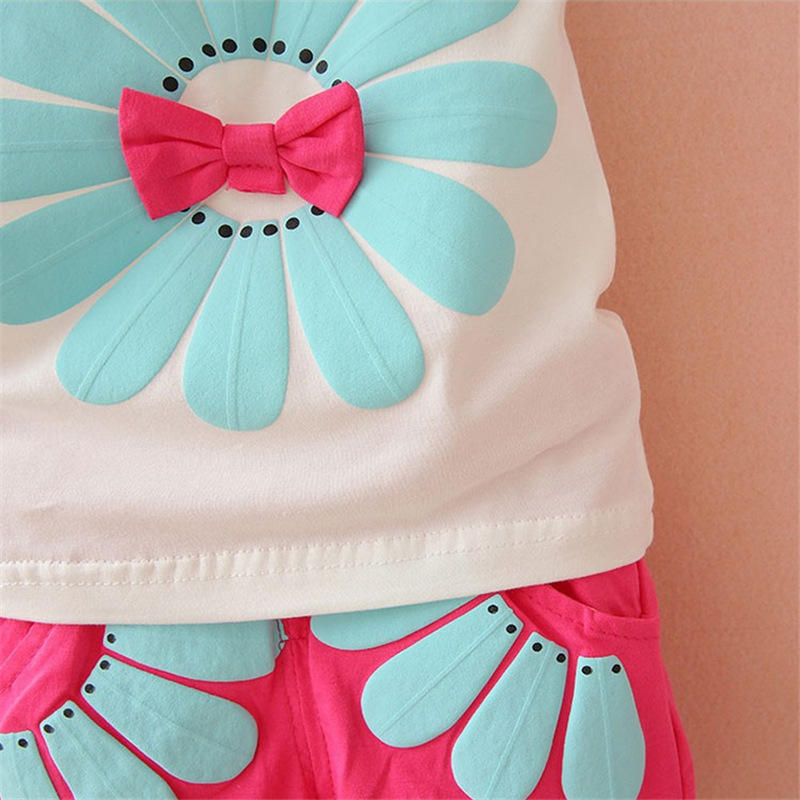 Conyson ins summer infant baby girls Toddler kids clothing suit 2 Pieces short baby children wear girl Pants Fashion clothes Set