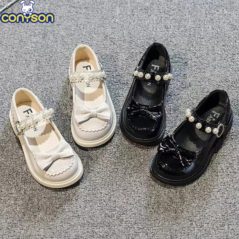 Conyson New Arrival Spring And Autumn New Trendy Kids Sandals Low-heel Pearls Shoes Fashion Girls Bowknot Princess Shoes