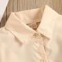 Conyson Hot Sale Vest+Shirt Dresses 2 Piece Kids Clothes Set Elegant Solid Button Shirts Children Fashion Outfits
