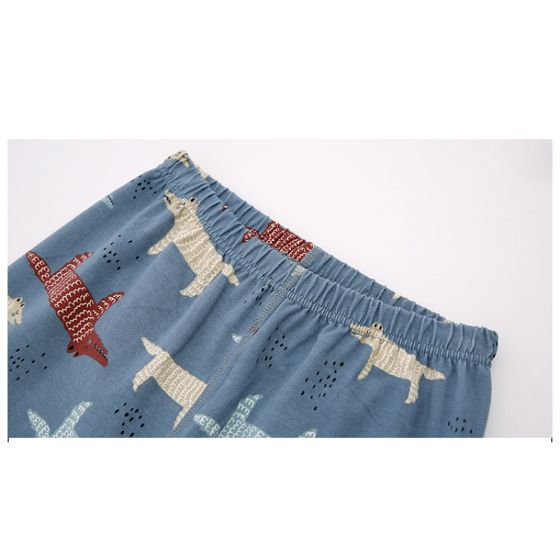 High Quality Wholesale Cartoon Knitted Boy's Sleepwear Korean Kids Designer Pajamas Set