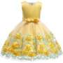 Conyson Wholesale Kids Clothes Summer Mesh Lace Sleeveless Flower Layered Princess Fashion Vintage Ceremony Clothing Tutu Dress