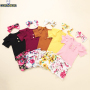 Conyson New Fashion Baby Clothes Baby Girl Romper button short sleeve Newborn Cute Headband Baby Girls Clothing Jumpsuit Romper