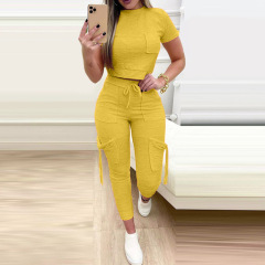 Conyson 2023 High Quality Women Jogger Sweat Shirt Matching Plain Set Clothing 2 Piece Tracksuit Set Women And Ladies Summer set