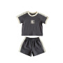Conyson New Fashion Summer Unisex Newborn Organic Print Korean Casual Infant Short-Sleeved T-shirt Shorts Two-Piece Baby Set