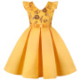 Conyson New Little Flying Sleeve Wholesale Embroidery Children Sequin Dress Skirt Festive Party Princess Fancy Girls Dress