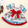 Conyson Hot Princess Kids Girls Christmas Dress Ruffles Long Sleeve Plaid Lace Patchwork Tulle Tutu Dress Baby Bow Santa Hot