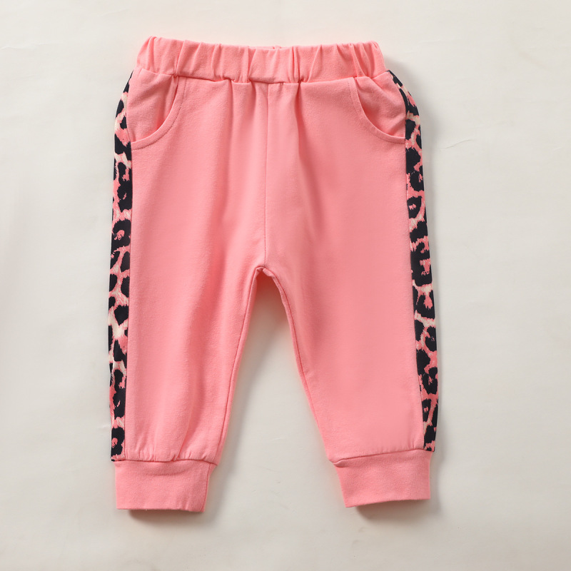 Conyson High Quality Spring Autumn Mini Letter Pullover Hoodie Sport Leopard Printed Kids Clothing 3pcs Baby Girl Clothes Sets