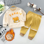 High Quality 1-7 Years Cartoon Knitted Girls Fall 2 Piece Clothing Sets Track Suit For Kids