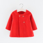 Conyson hot sale korean fashion boutique Baby kids clothes Woolen Girl Long Sleeve Autumn Winter button clothing Windproof Coat