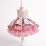 Noble Gorgeous Dress Sleeveless Little Kids Birthday Clothes Children Fashion New Design Luxury Flower Fancy Girls Party Dresses