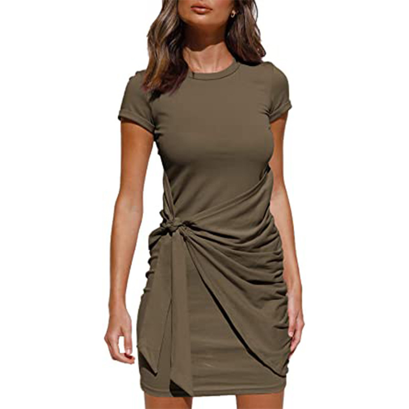 hot sale ready to ship korean fashion loose clothes womens solid colors online order summer one piece adult woman ladies dresses