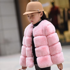 Fashion O-Neck Solid Color Cardigan Velour Faux Fur Hood Girls Long Sleeve Thick Warm Winter Coats