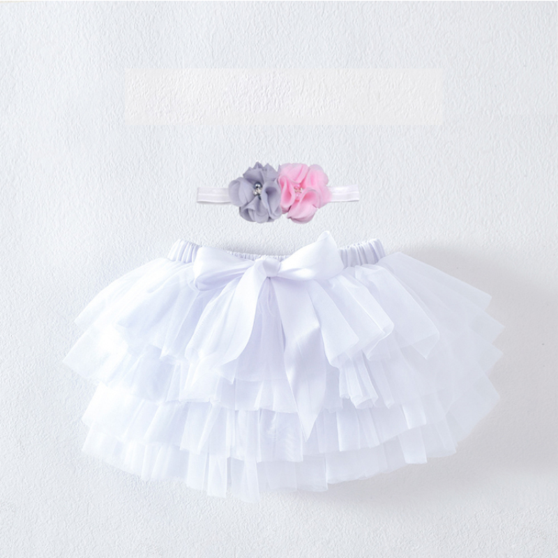 Beautiful Costume Headband Flower Suit Baby Tulle Skirt Baby Girls Skirt Tutu Dress Pretty Short skirt Princess Dresses