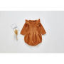 Clothing Long Sleeve Knitted Ruffle Sleeve Cotton Rompers Baby Girls Warm Clothes Long Sleeves Winter Ruffles Romper
