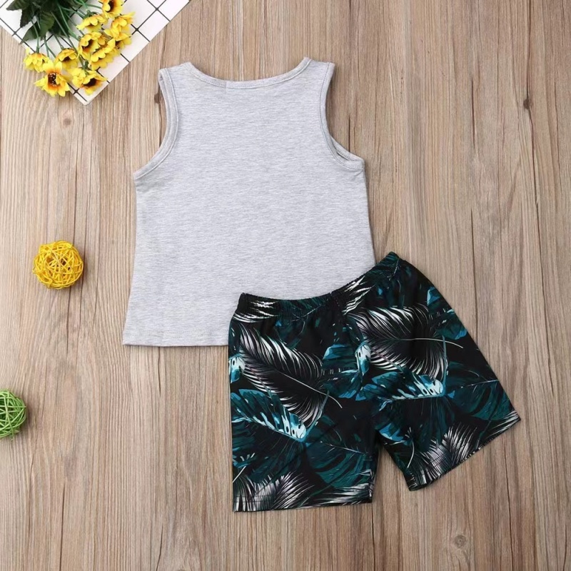 Conyson Wholesale Summer Beachwear Kids Boys Clothing Sets Printing Short Sleeve T-Shirts Shorts 2pcs Casual Boy Outfits