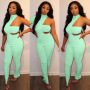 Conyson Wholesale Sets Summer Sexy Fashion Jumpsuit Solid Casual Custom Logo New Stripes Romper 3 Pieces Women Clothes Outfit