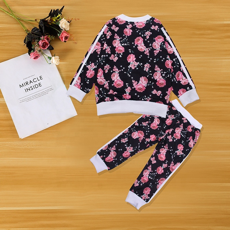 Factory Supply Wholesale cotton baby Tracksuit little Girl Clothes Set Long Sleeve Sweatshirt Children'S Suit kids clothing