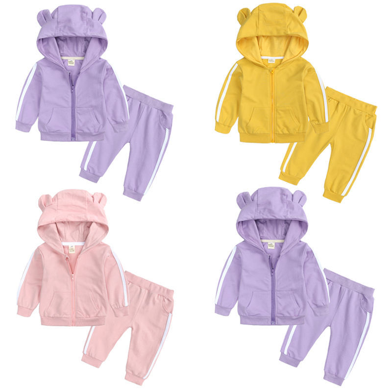 Conyson Spring autumn kids clothing sets baby boy girl cotton casual children's wear 2 pieces lovely clothes set