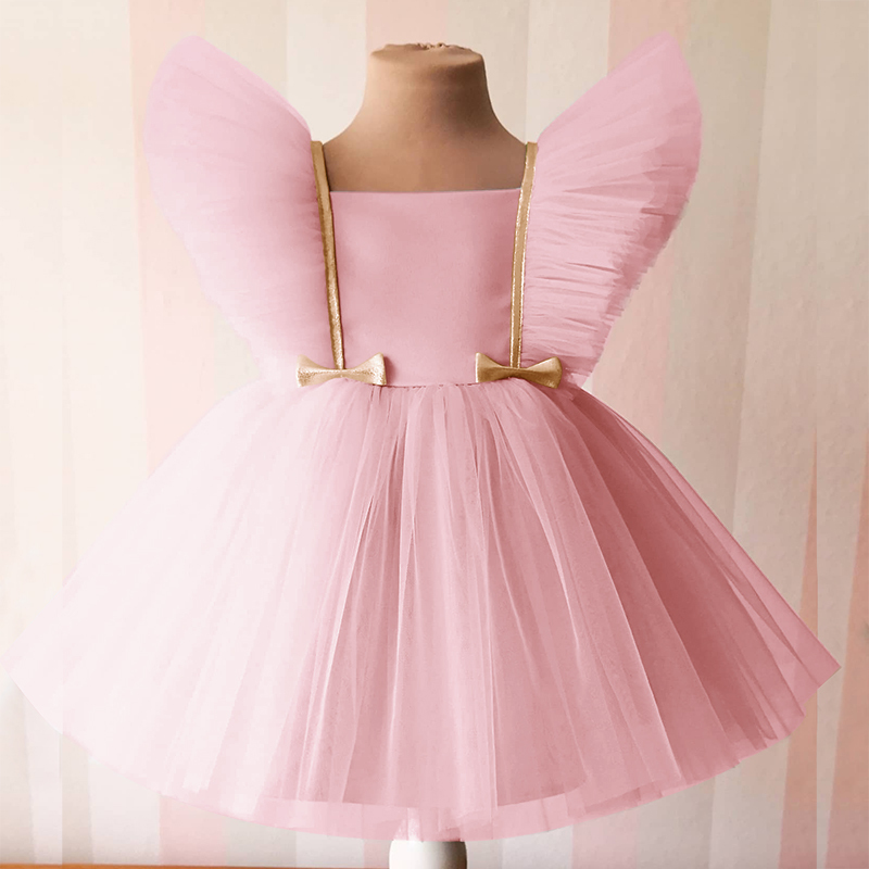 Summer Lace Princess Dresses For Kids Flowers Girls Dress Children's Birthday Party Costume Infant Dress