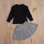Conyson Wholesale Hot Sale Black Long Sleeve Pullover Baggy Baptism Baby Clothes Solid Toddler Girl 1-7 years dress set