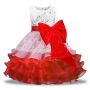 Wholesale Flower Girls Party Wedding Princess Dress Sequins Decoration Mesh Hem Sleeveless Dress Girls Bow Ruffles Lace Dress