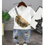 2021 Fashion Cool Summer Joker Newborn Baby New Summer Kids Clothes Baby Clothing Sets Short Sleeved Two Pieces Boys Suits