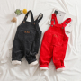 Wholesale Full Length Letter Print Embroidered Corduroy Kid Overalls Toddler Sport Pants For Children