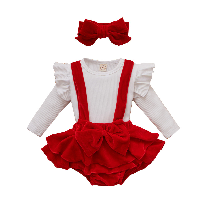 Conyson New Fashion Long sleeve Kids Clothing Sets Newborn Girls 2 Piece Tutu With Headband Toddler Wearing Baby Romper