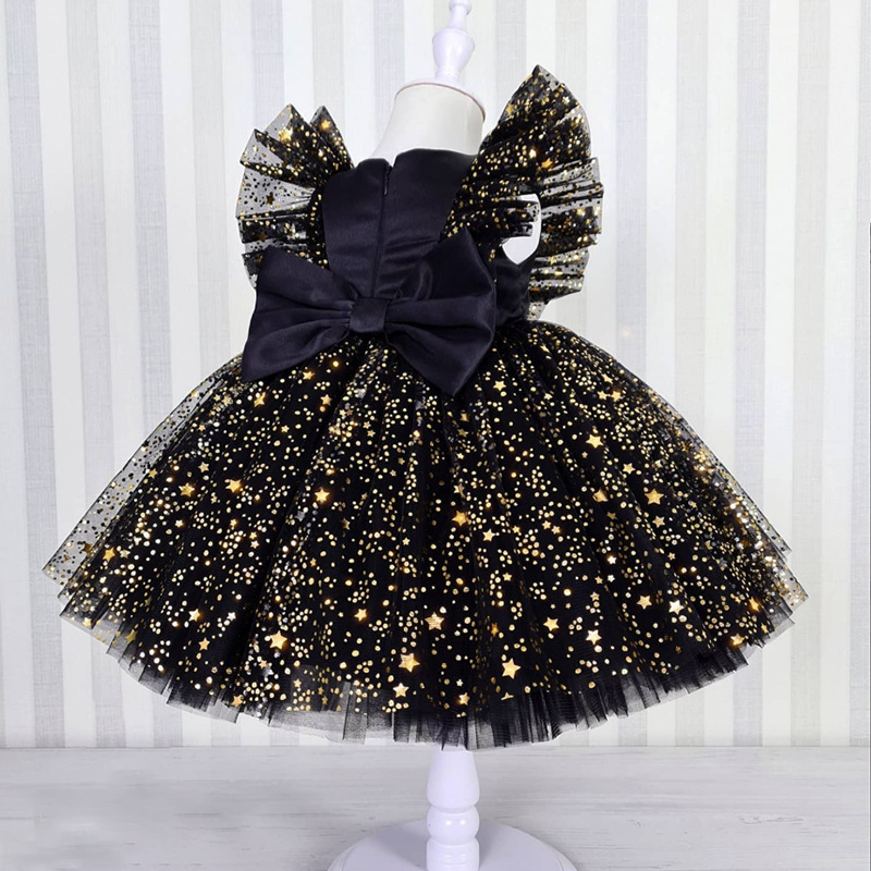 Conyson Princess Dress Girls Sequin Tutu Lace Mesh Birthday Prom Toddle Kids Elegant Party Clothes Children Baptism Dresses