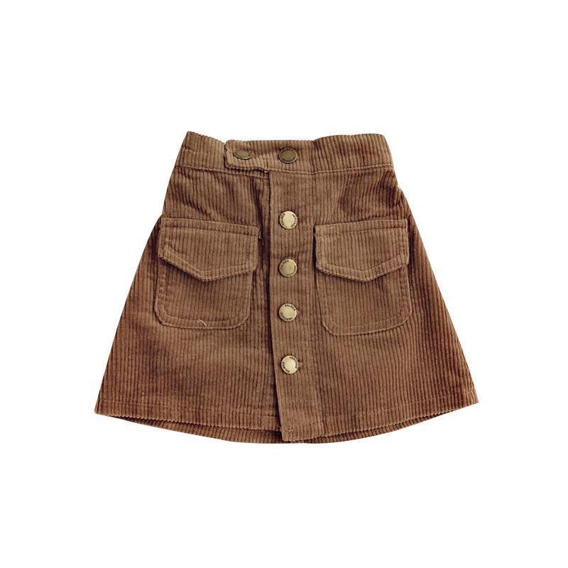 Wholesale girls baby A-line Corduroy short Knee-Length skirt Hip Wrap versatile kids skirt
