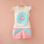 Conyson ins summer infant baby girls Toddler kids clothing suit 2 Pieces short baby children wear girl Pants Fashion clothes Set