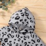 Conyson Wholesale Hot Sale Autumn Boutique Hoodie Leopard Top Skirt Outfits Casual Girls Clothing Set