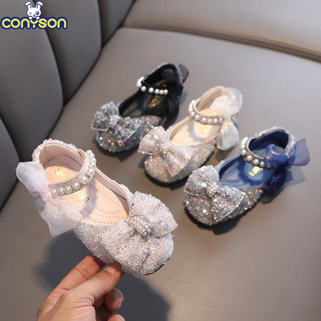 Conyson New Arrival Korean Summer Spring Soft Ballerina Student Bow Knot Baby Dress Princess Thin Shoes Charms Girl Kids Shoes