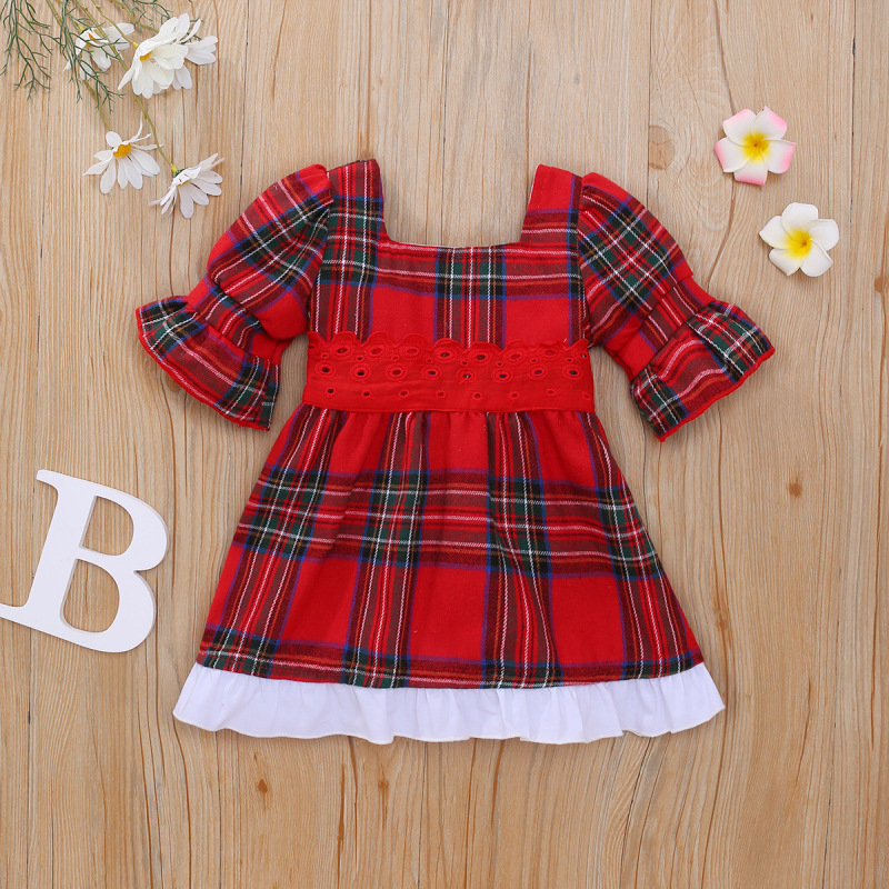 Conyson Toddler Kids Baby Girls Christmas Outfit Long Sleeve Red Princess Dress with Belt Children Santa Gifts Baby dress