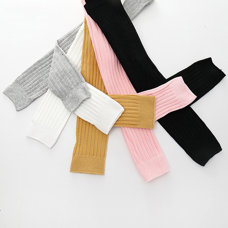 Wholesale Full Length Solid Color Plain Dyed Children Pantyhose Kids Tights Baby Soft Cotton Girls Leggings