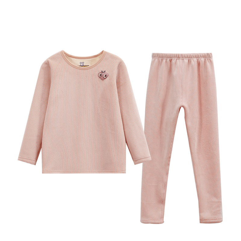 Autumn Teenage Pink Breathable Soft And Comfortable Long Sleeve Girl Cotton Kids Pajamas Sleepwear