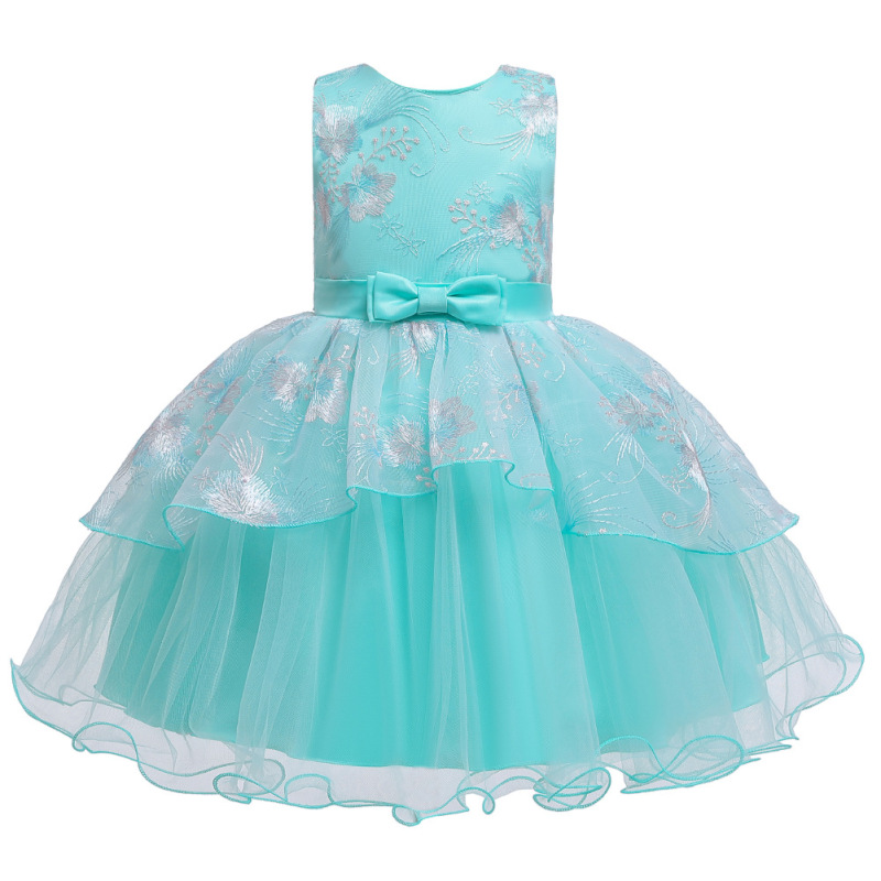 Conyson New Girl's Birthday leisure Party sleeveless Dresses Girls Summer casual Dresses Kid Girls satin lace Pattern Bow Dress