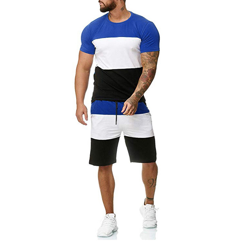 Summer Sport Fitness Homewear Men's Shorts Sleeve T-Shirt + Pant 2 Pieces Pant Sets Daily Clothing Male Suits for Men Tracksuit