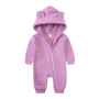 Conyson autumn fashion designer custom logo newborn baby boy long sleeve clothe girl winter zipper cotton hoodie clothing romper