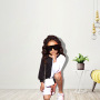 Conyson Summer Casual Mother Daughter Black White Short Sleeve Matching Sweatshirts Family Set Mommy and Me Clothes Suits