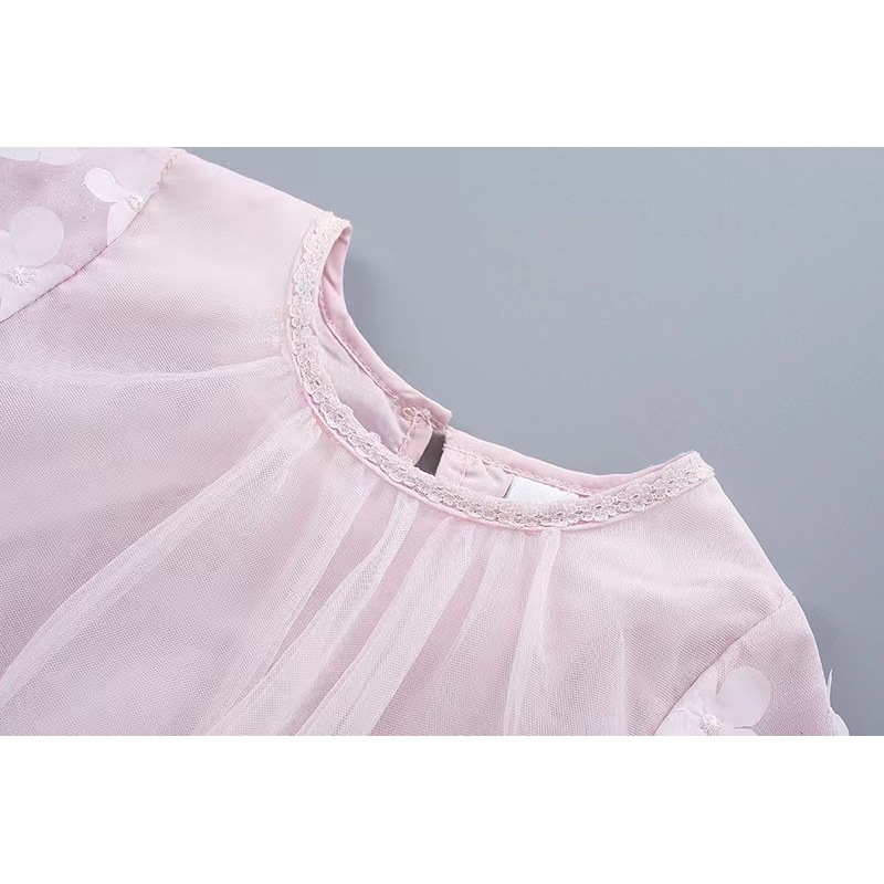 Conyson Hot Sale Spring Autumn Long Sleeve Cotton Kids Girls Wedding Mesh Flower Dress With Bag Baby Girl Party Dresses