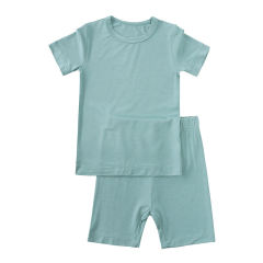 Conyson New Arrival 2023 summer children clothes wholesale toddler baby boy girls bamboo cotton plain short clothing sets