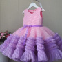Conyson Wholesale Kids Clothes Summer Mesh Lace Sleeveless Flower Layered Princess Fashion Vintage Ceremony Clothing Tutu Dress