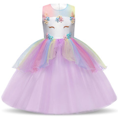 Wholesale Mesh Embroidery Ball Gown Kid Girls Holiday Princess Party Fancy Dress Costumes