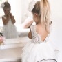 Conyson Baby Girl Lace Flower Applique Dress Cake Design Party Prom Princess Dress Bridesmaid Backless Toddle Girls Tutu Dresses