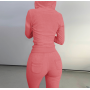 high quality fashion autumn logo Customize women three pieces S-2XL jacket Sportswear suit clothing adult vest pants clothes set