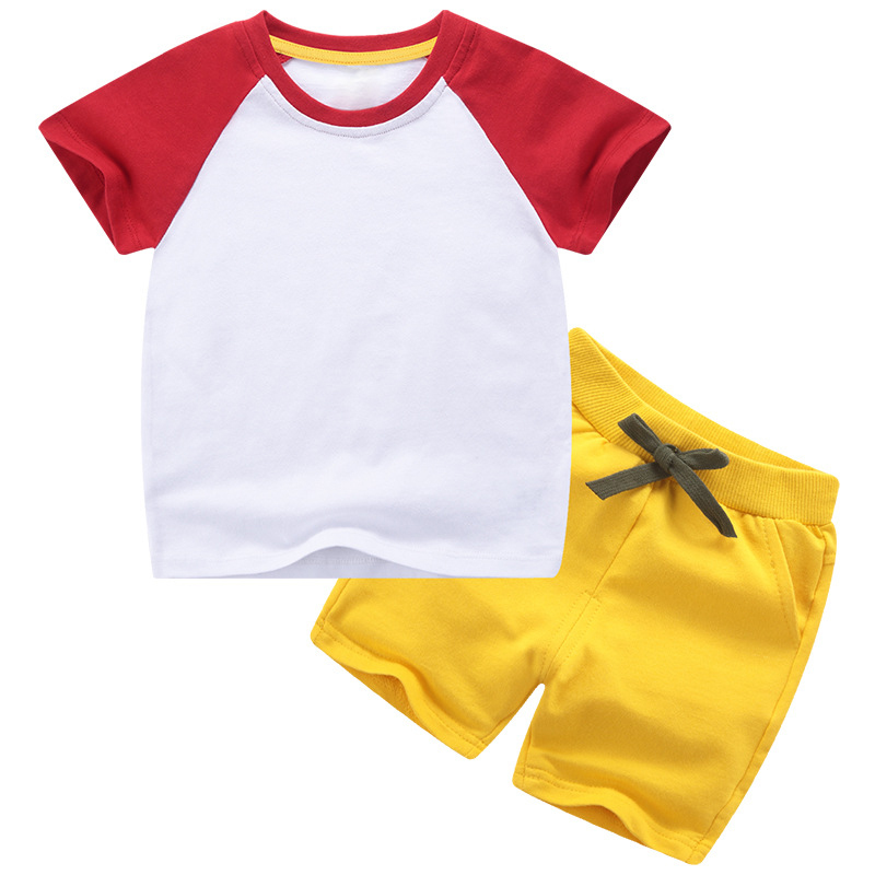New Summer Casual Kids Clothing Sets Boys Short Pants Clothing Sets Clothing Wholesale Boy Set Solid Color Kids Shorts Shirt